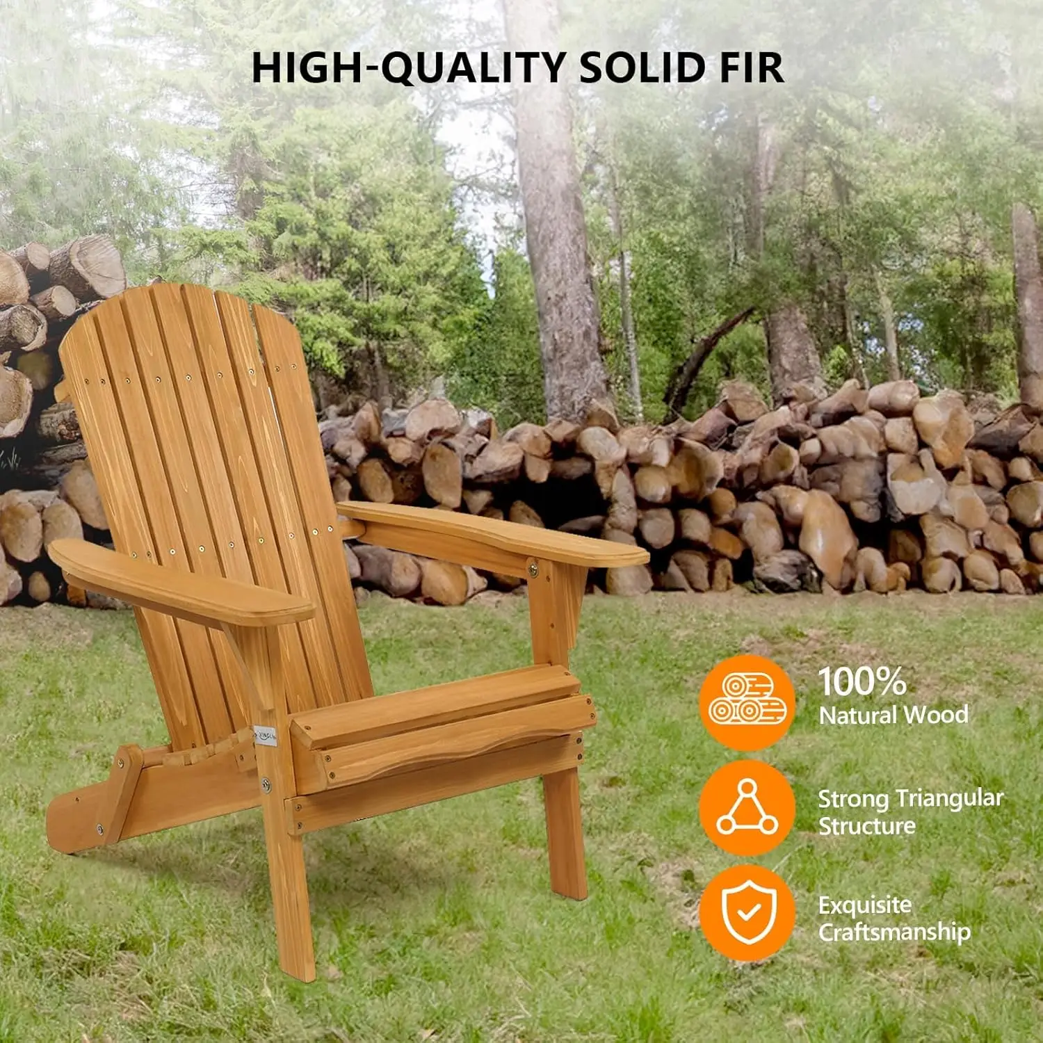 Folding Patio Furniture Sets for Campfire, Patio Chairs, Set of 4, Clearance Weather Resistance