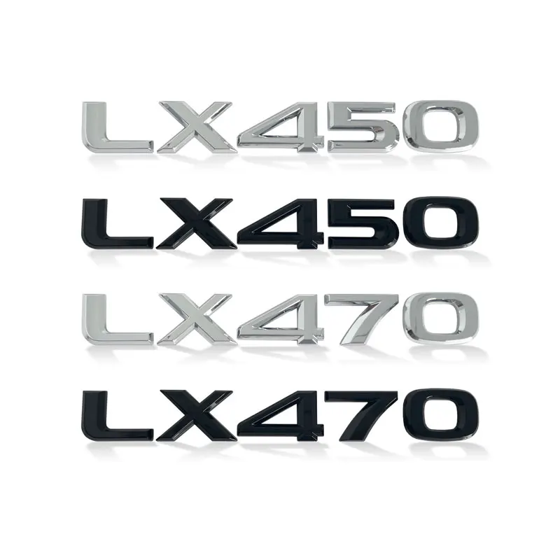 Car Styling 3D Metal/ABS Chrome Silver/Black For Lexus LX450 LX470 LX570 Logo Car Fender Body Trunk Decoration Sticker Accessori