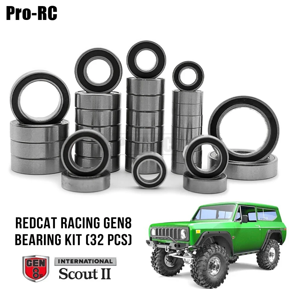 Zestaw 32 gumowych łożysk uszczelnionych do Redcat Racing Gen8 International Scout II V1 & V2 Rc Rock Crawler, części samochodowe w skali 1/10