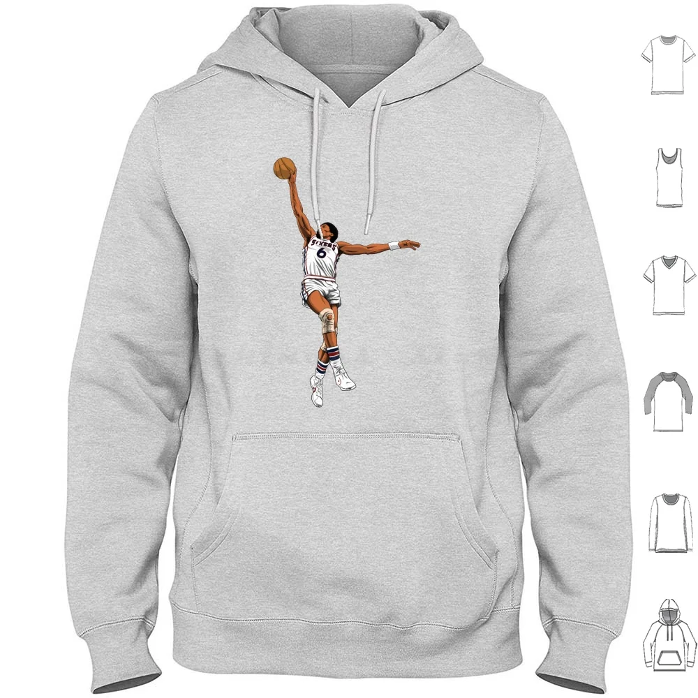 Julius Erving 6-Julius Erving "J" هوديس بأكمام طويلة Julius Erving 6 Julius Erving Julius Erving Legends Julius