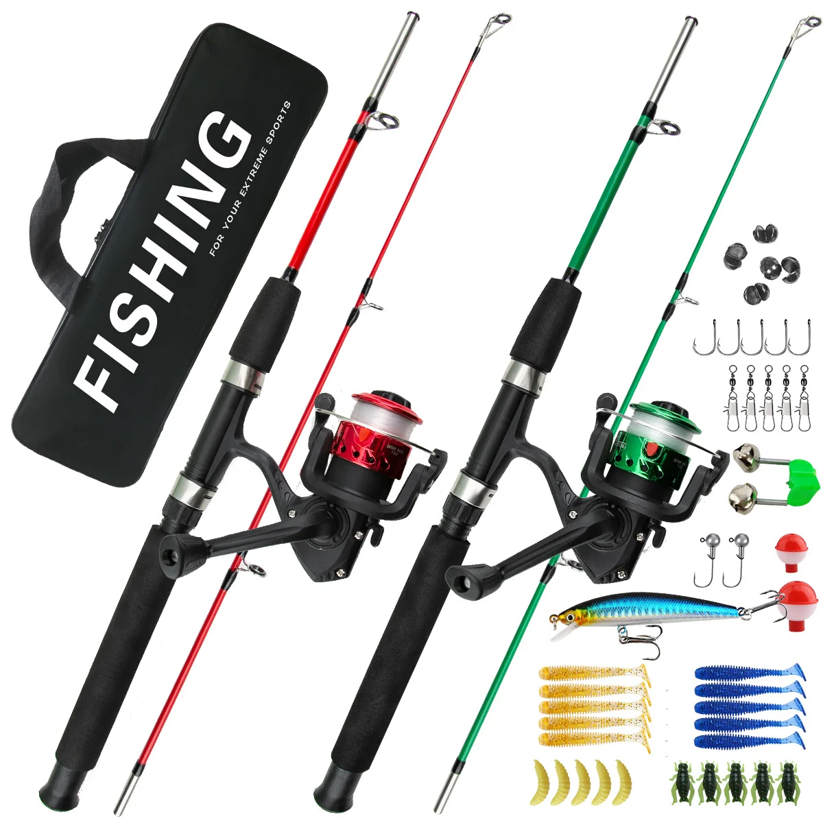 

Children's fishing rod and gear set, complete set of fishing rods for beginners and beginners, portable rod wheel, lure rod