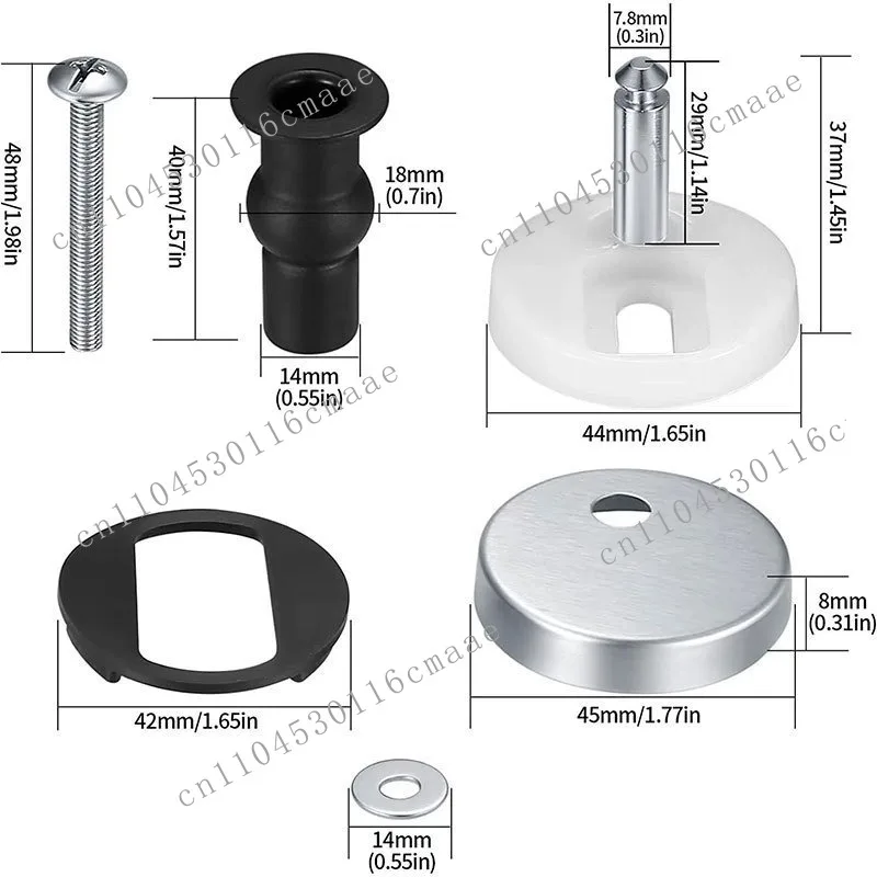 Toilet Cover Accessories Cover Screw Connector, Combination Cover Screw Stainless Steel Hinge