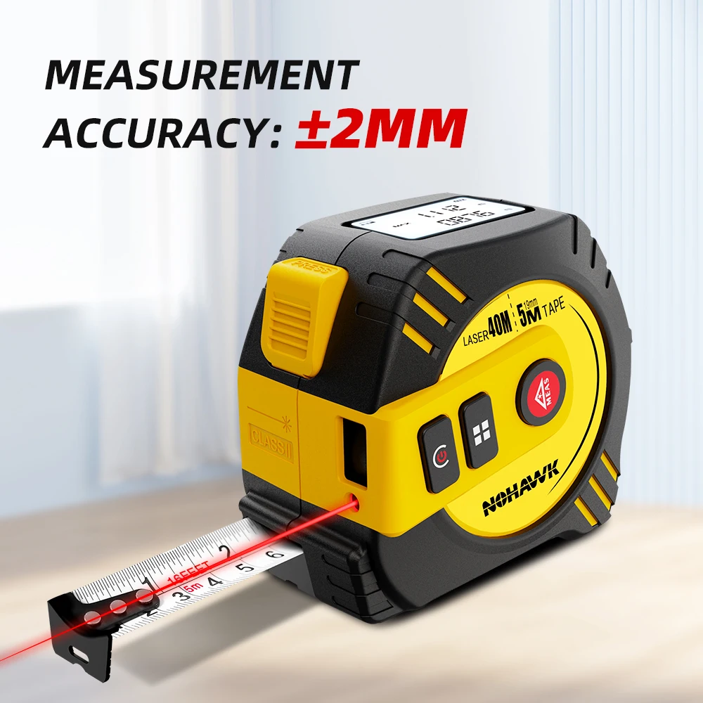 Nohawk 40m/80m Laser Tape Measure Laser distance meter Digital Tape Measure Measuring tool Steel Tape Measure USB Rechargeable