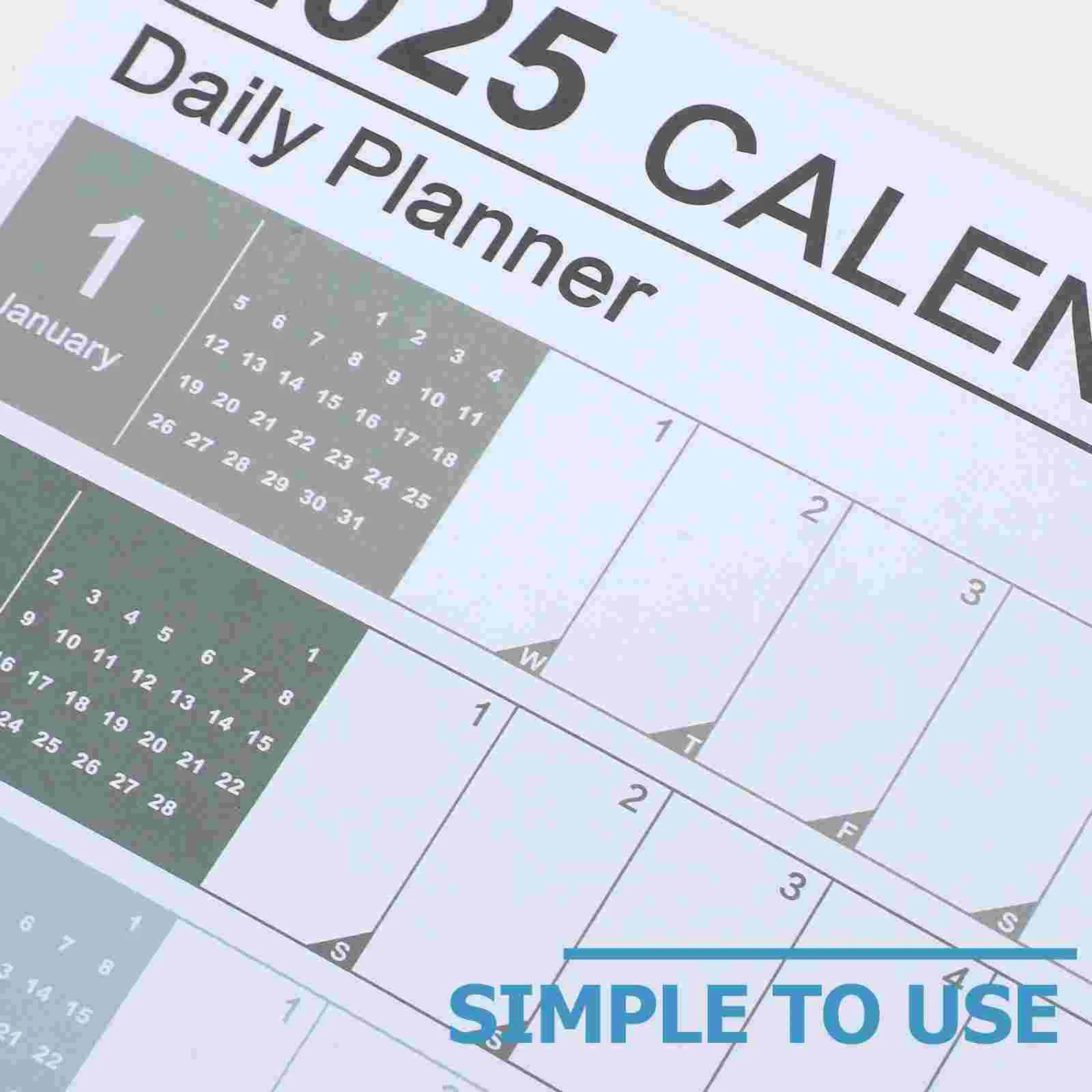 2025 Wall Calendar Annual Schedule English Schedules Desk Paper Daily Planning Planner Hanging for Home Office