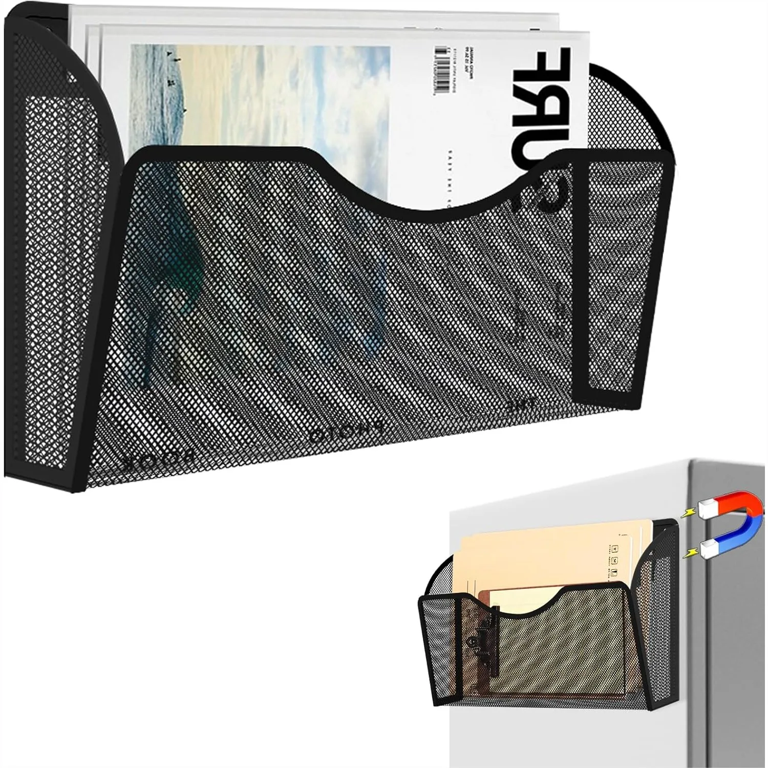 

Магнитный держатель для файлов с 1 карманом, подвесной органайзер без сверления для офиса и холодильника