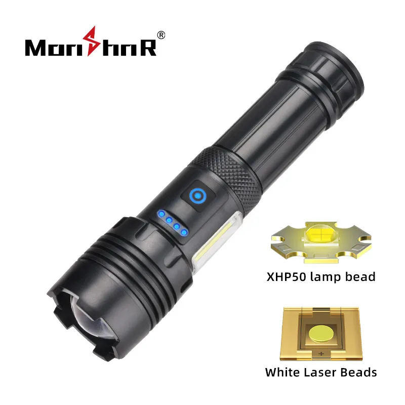 Ultra Powerful Flashlight Army Tactical Flashlight Outdoor Lights Very Strong Scout Light USB Rechargeable LED High Power