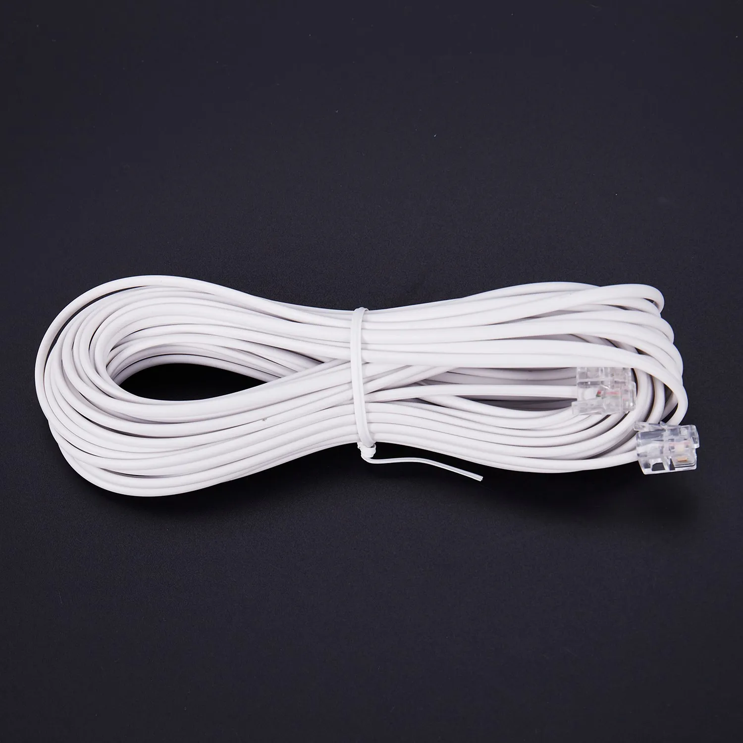 Cable de extensión de teléfono para conector RJ11, 1 piezas, 10m, color blanco