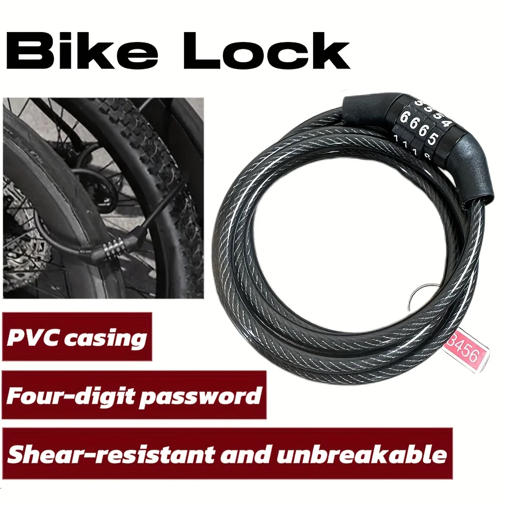 AliExpress Bicycle Lock Steel Wire Chain Lock Mountain Bike Motorcycle Anti-theft Code Steel Wire Rope Lock Luggage Lock Helmet Lock