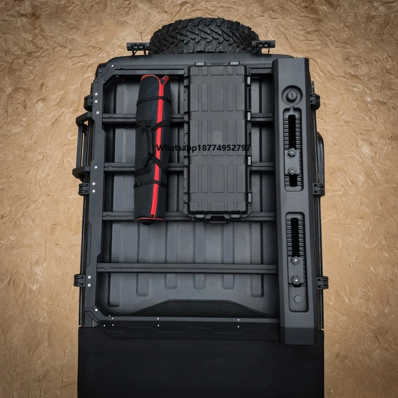 Heavy Duty Aluminum Roof Cargo Luggage Carrier Black OMU Roof Rack Mod Parts for  Wrangler JL Not for Sky One-Touch Softtop