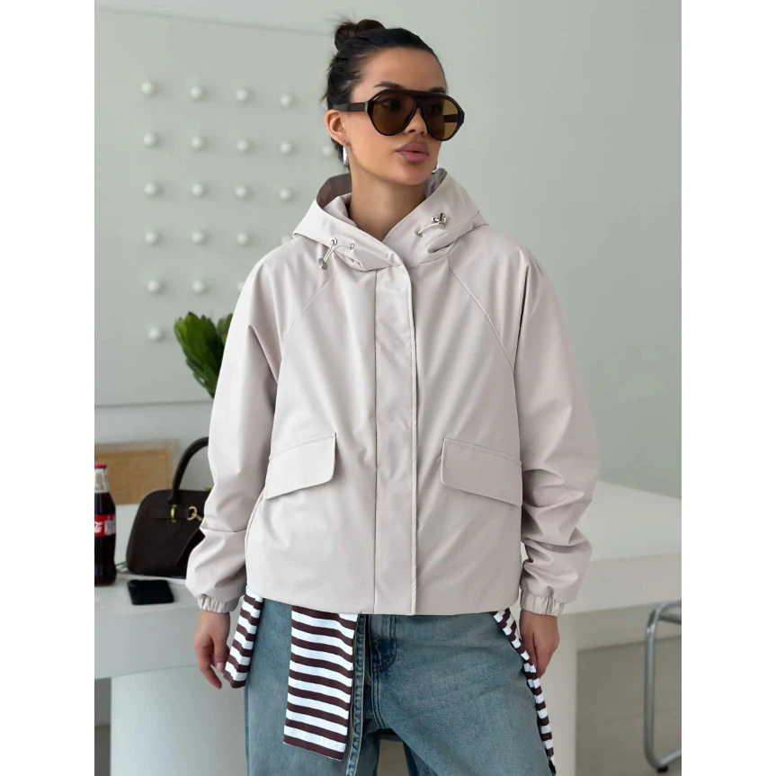 For Vacation And Holiday Solid Color Women Hooded Jacket Soft Touch Material Lightweight Construction Polyester Fabric