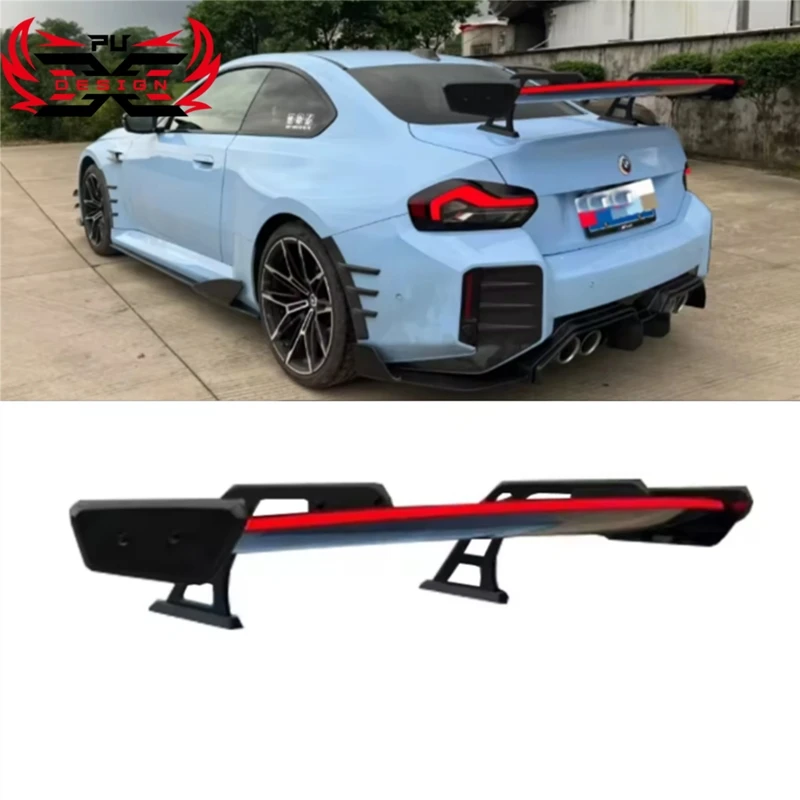 For BMW M2 G87 Dry Carbon Fiber Rear Spoiler Rear Wing LED Turn Signal Light Body Kits