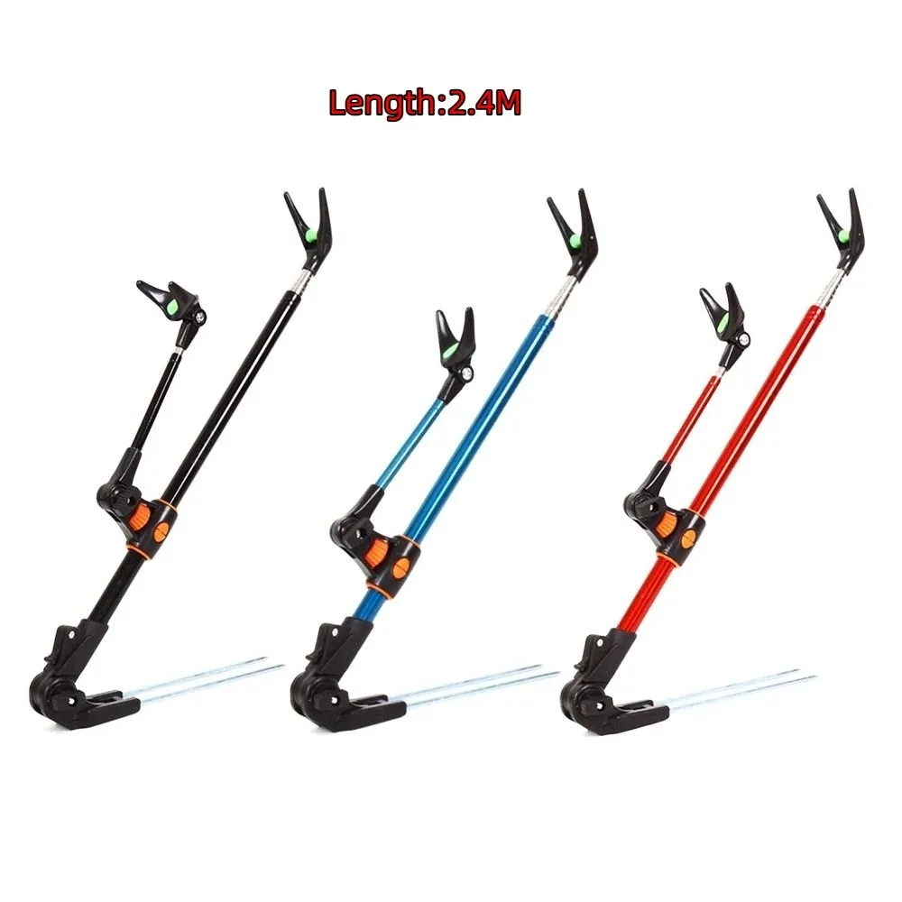 2.4 متر الصيد رود قوس الفولاذ المقاوم للصدأ ثنائي الغرض الصيد رود حامل العالمي دعم تلسكوبي الصيد رود الصيد