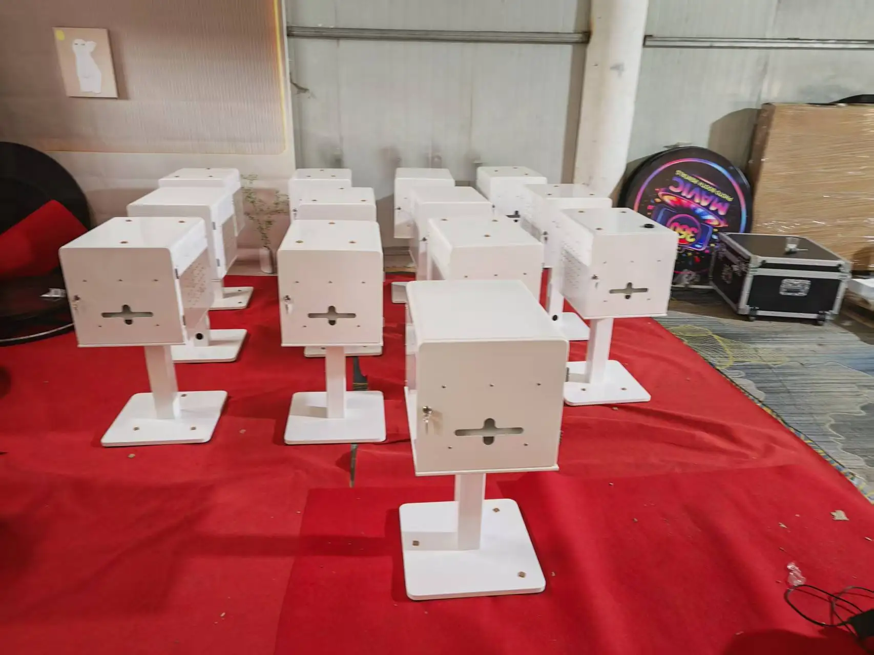 Stylish printer stand with drawers to accommodate, and laptop, perfect for weddings, parties, and events