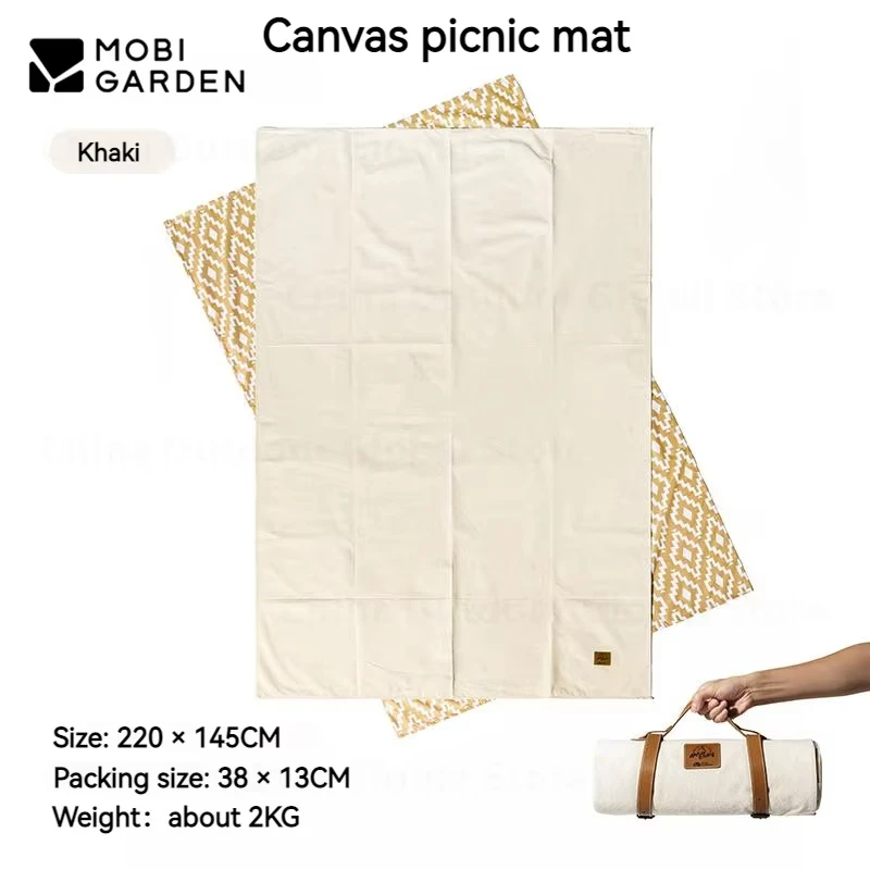 MOBI GARDEN Picnic Mat Folding Canvas Ultralight 2kg Parent-child Outdoor Grass Moisture-proof Portable Camping Sleeping Mat