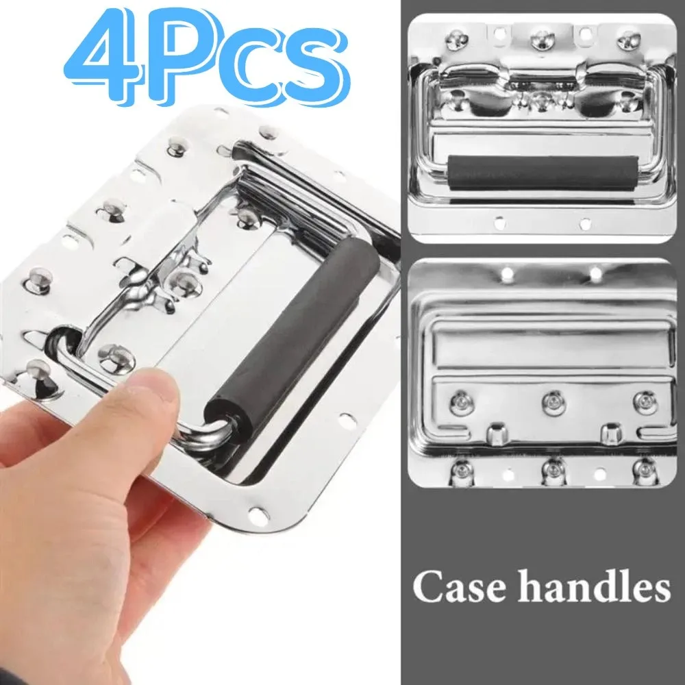 4Pcs Spring Loaded Butterfly Twist Lock Buckle Recessed Mount Heavy Duty Flight Case Lock Alloy Security Lock