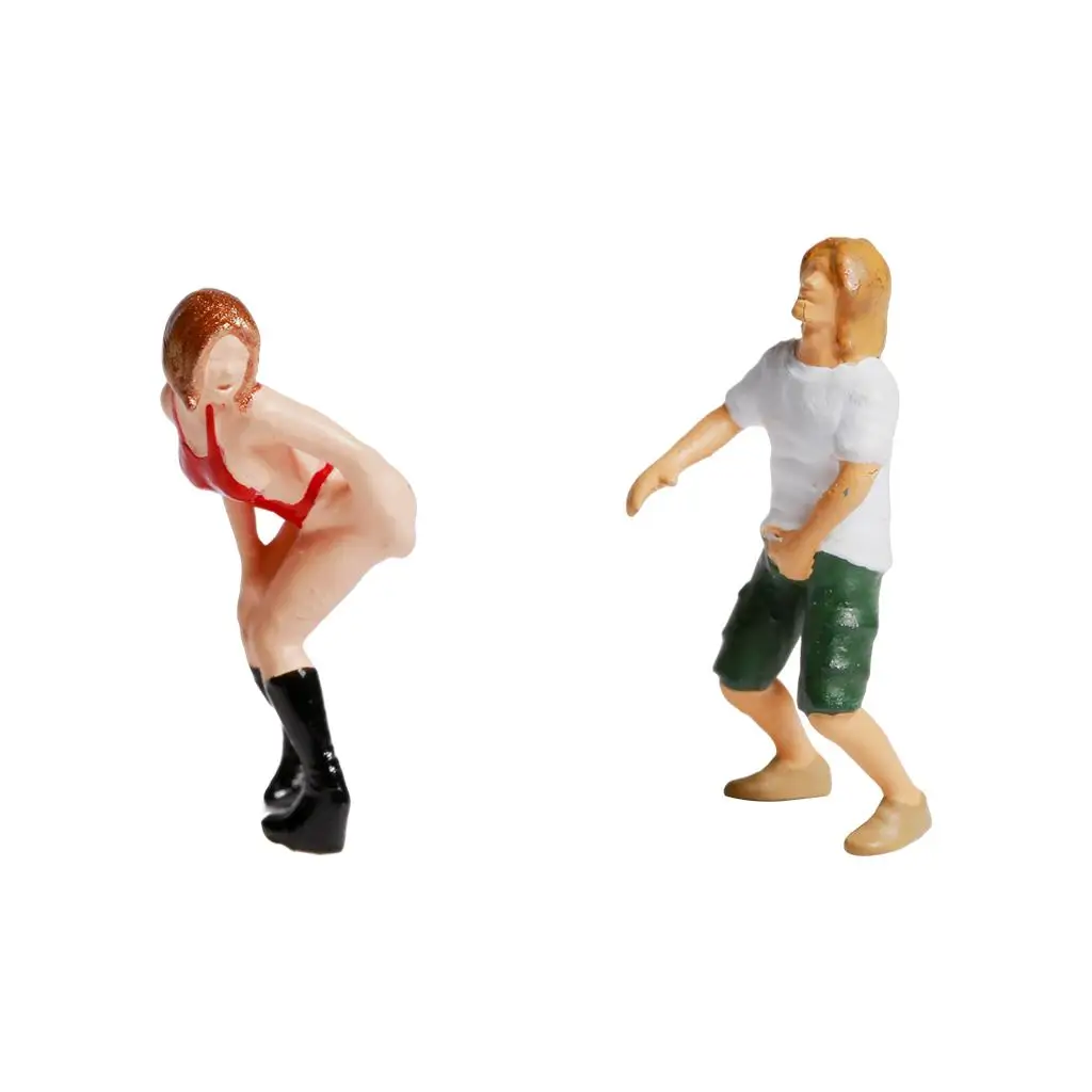 Miniatuur Beach Street Park Mensenfiguren Modeltrein Diorama Scenics Building, schaal 1:87 HO