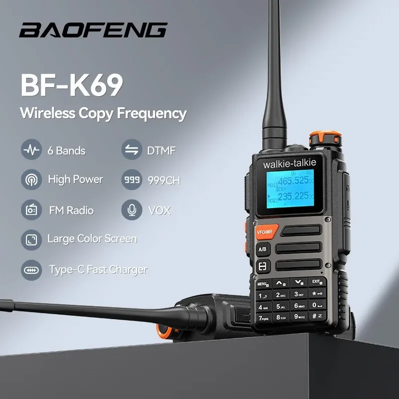 Practical bestseller BAOFENG  BF-K69 Full Band Walkie Talkie High Power Handheld Radio, Wholesale for Outdoor Use