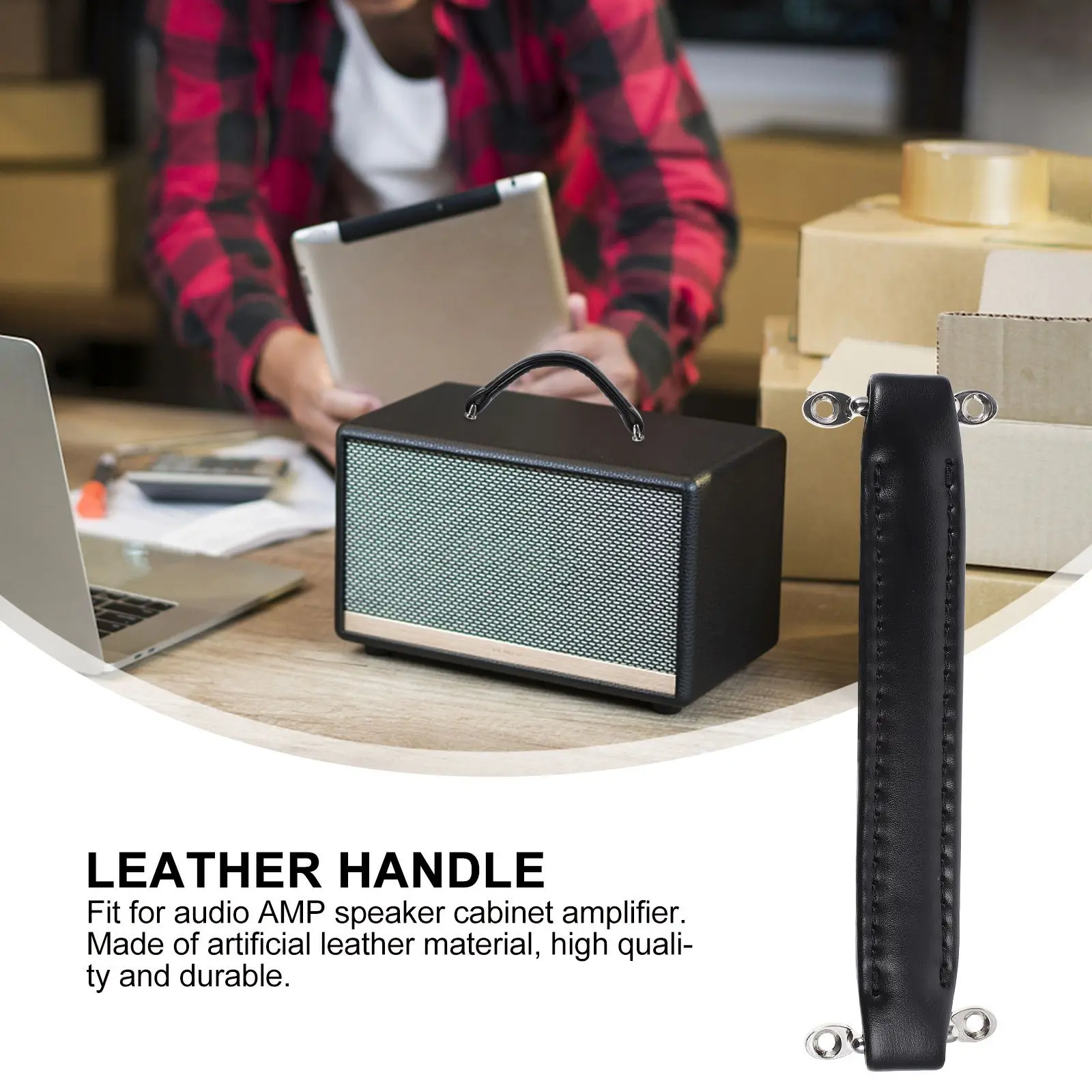 

Artificial Audio Amp Speaker Handle Vintage Style Reinforced Steel Bar Load Resistant Amplifier Handle Parts Device