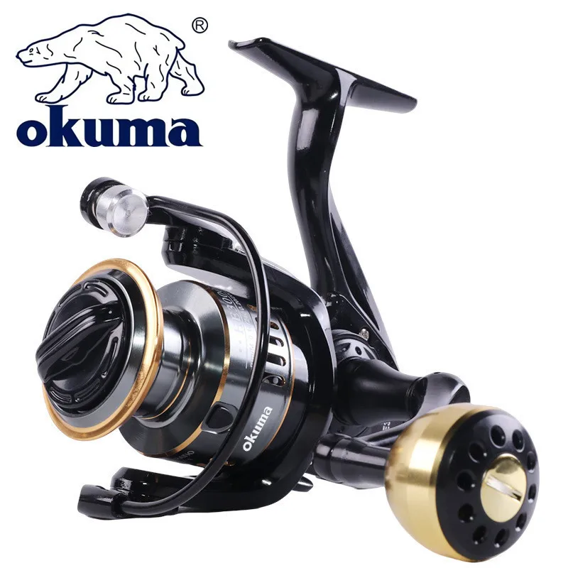 Newest OKUMA HE1000-7000 Fishing Reel Metal Ball Grip Spinning Reel 5.2:1 Metal Reel Cup 12KG Max Drag