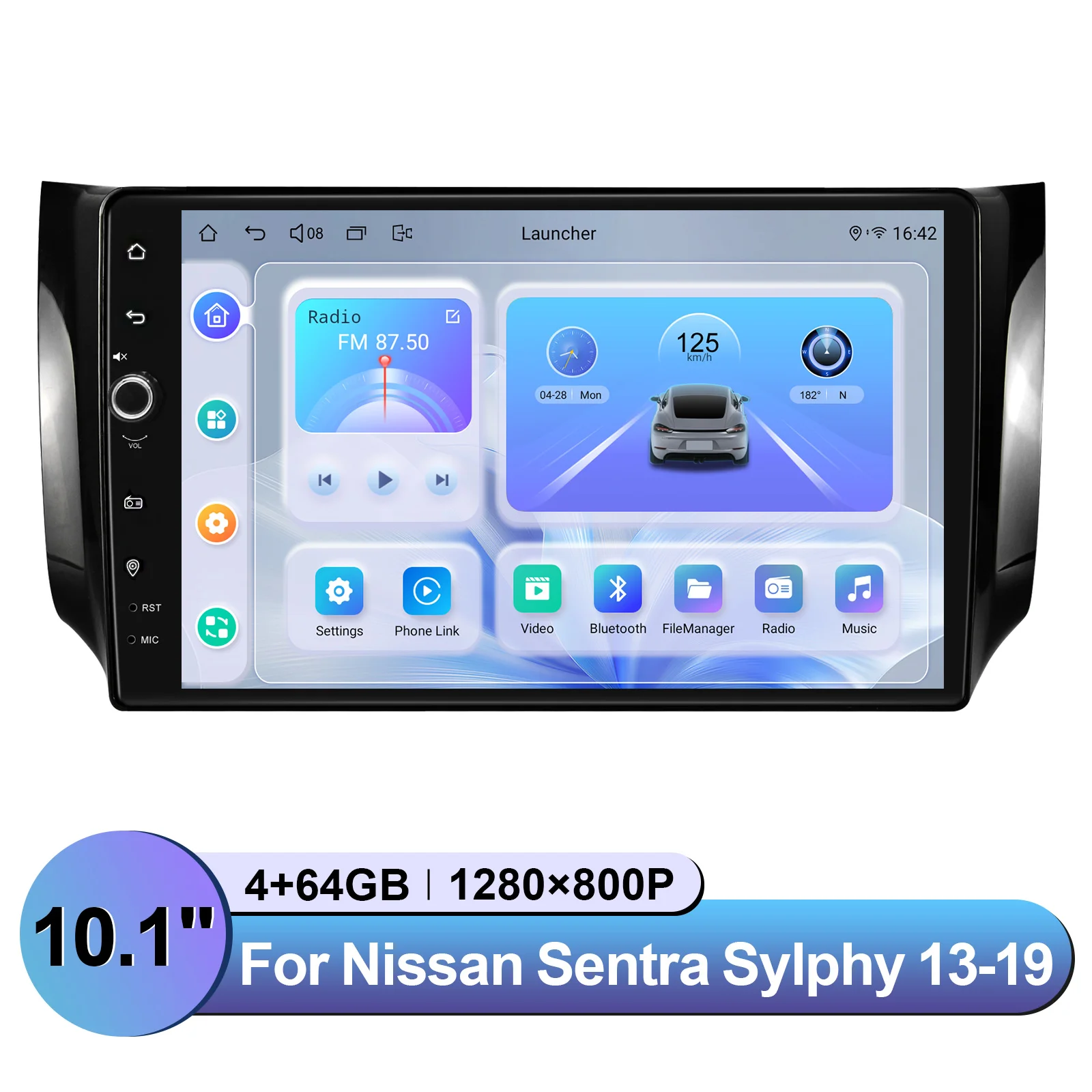 10.1 Inch Android 13.0 Car Stereo Head Unit Replacement Car Audio System Carplay For Nissan Sentra Sylphy 2013-2019 Plug&Play