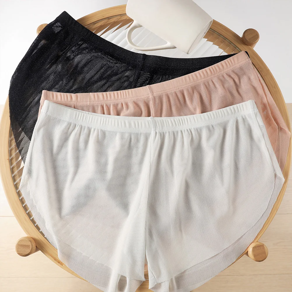 

Men Mesh Briefs Seamless Boxer Shorts Mid Rise Panties Breathable Underpants Transparent Trunks Men's Boxer Elastic Underwear