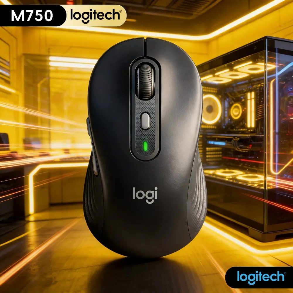 Logitech M750 Silent Mouse - Custom Shortcuts, 4000 DPI, 3-Device Sync, 20-Month Battery, Home Use Essential