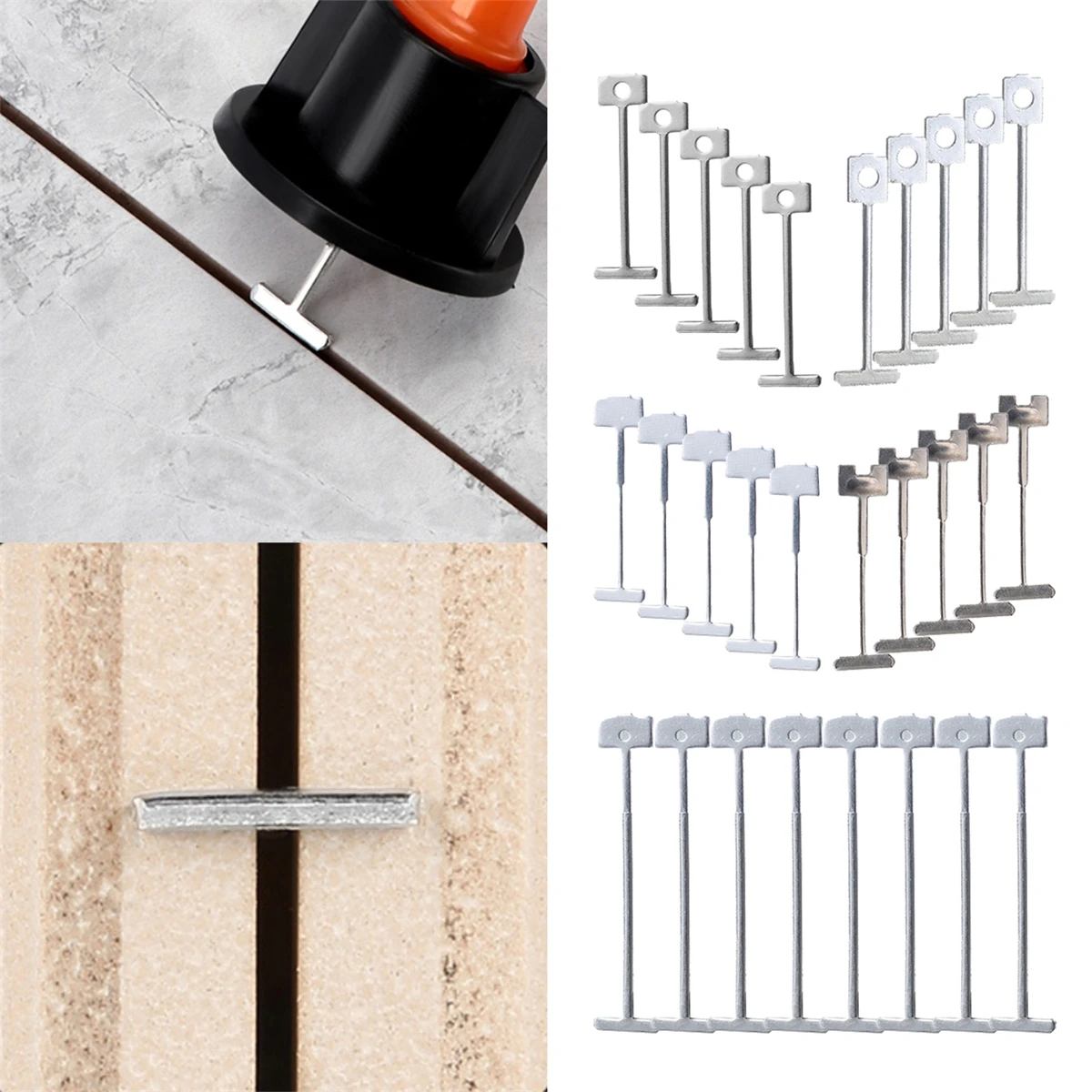 Ceramic Tile Leveling System Clip Replacement Steel Needle Home Yard Wall Floor Tile Laying Construction Tool 50/100/200/500Pcs