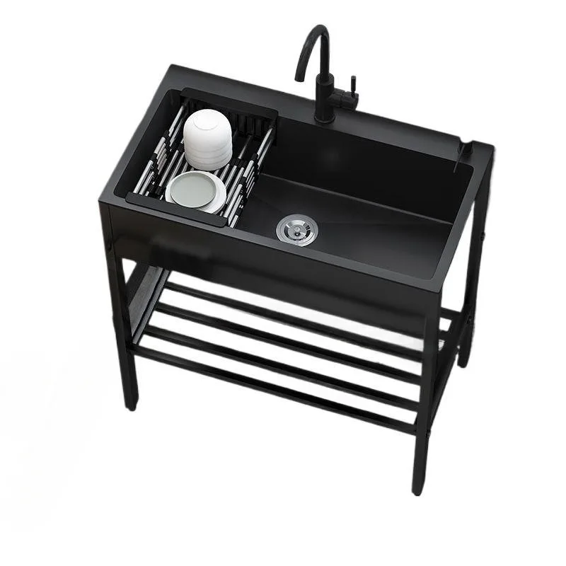 Stainless steel sink, single-sink kitchen rental room bracket, dishwashing sink, vegetable sink, stainless steel bracket, sink