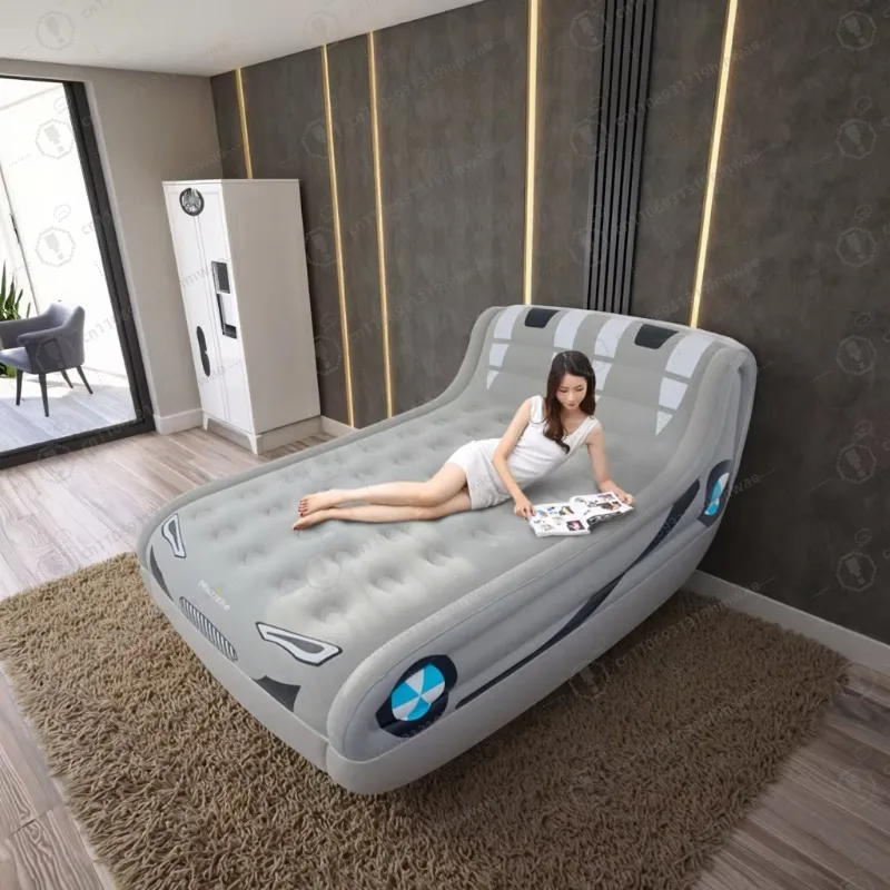 

Inflatable Air Cushion with Backrest - Automatic Pump for Indoor/outdoor Use, Single/double Size, Portable Camping Bed