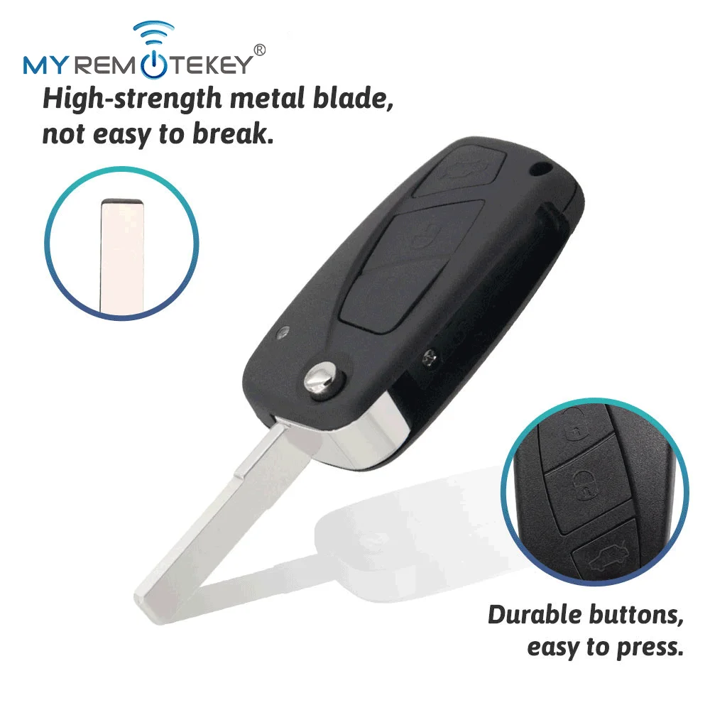 MYREMOTEKEY Klappschlüssel-Gehäuse mit 2/3 Tasten und SIP22-Klinge für Fiat Punto, Ducato, Stilo, Panda, klappbares Schlüsselgehäuse. – Detail 6