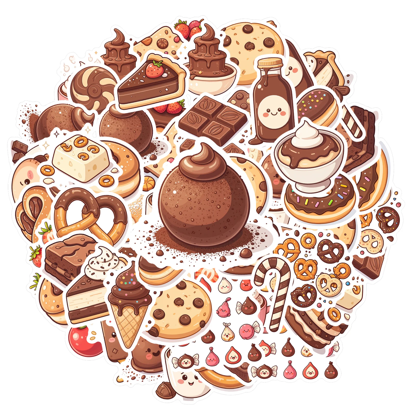 

35pcs-100pcs Cute Treats Stickers Cartoon Sweets Stickers DIY Stickers For Laptop Motorcycle Luggage Phone Suitcase