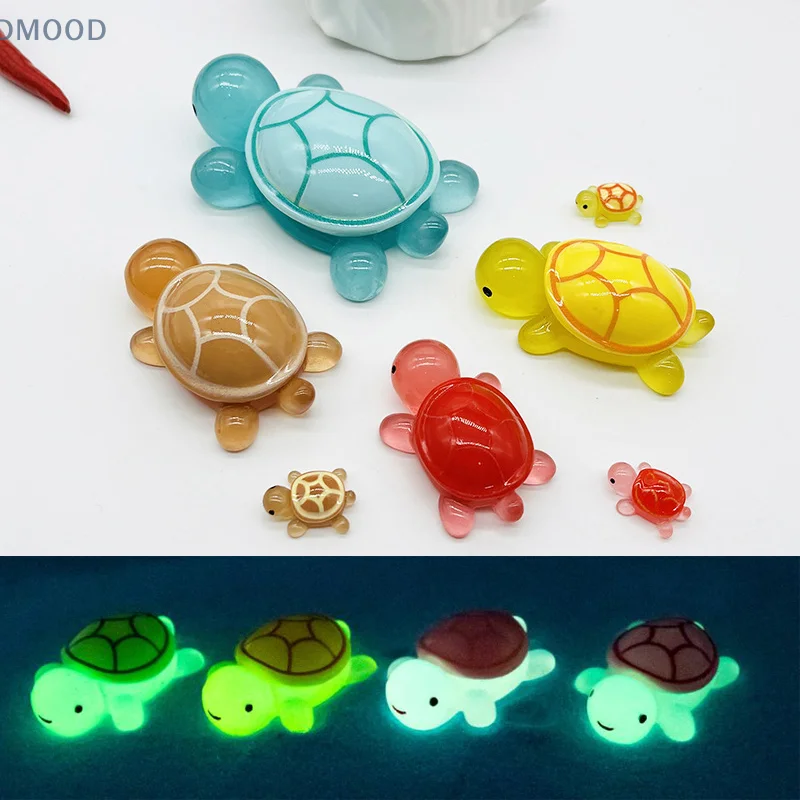 Mini Turtles Luminous Ornament Crafts Miniature Figures Tiny Turtles Micro Landscape Home Decoration Accessories Gifts