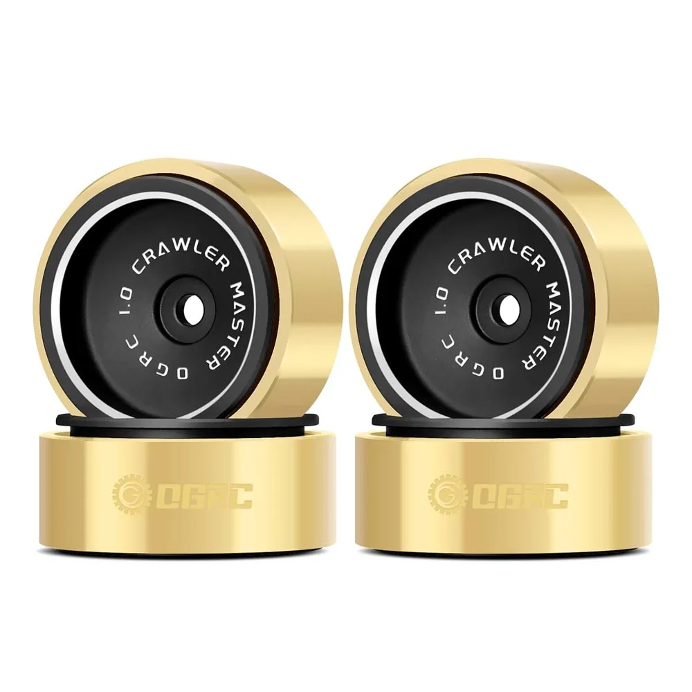 OGRC 1.0 32g Beadlock Wheels Solid Wheel Rims with Brass Clamp Rings for Axial SCX24 AX24 TRX4M FCX24 1/24 1/18 RC Crawler Car
