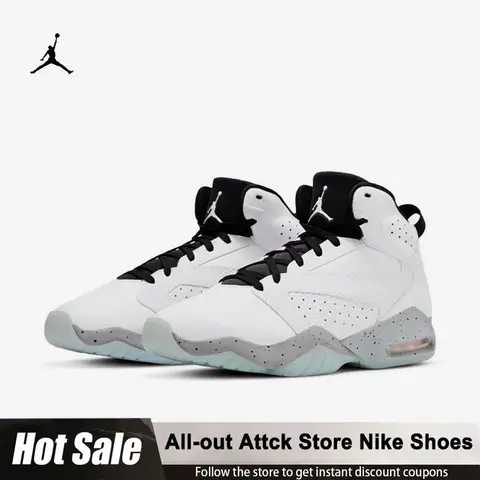 Nike Jordan Men's Air Cushioned Basketball Shoes AR4430-101 Middle-top Sports Cushioning Casual Shoes Simple Training Shoes