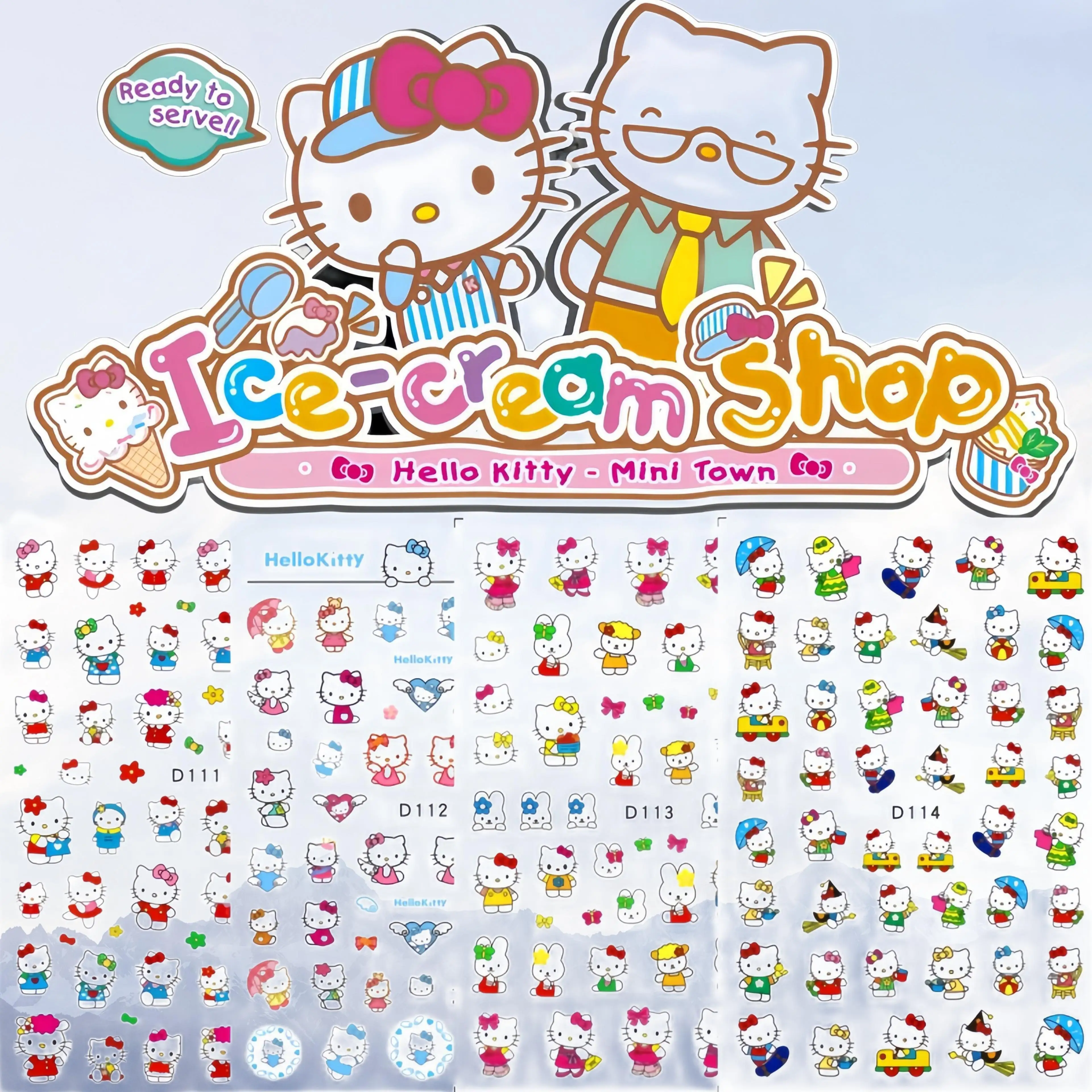 Sanrio สติกเกอร์การ์ตูน Hello Kitty Cinnamoroll ของเล่นเด็ก, สติกเกอร์อนิเมะ Kuromi pochacco Keroppi