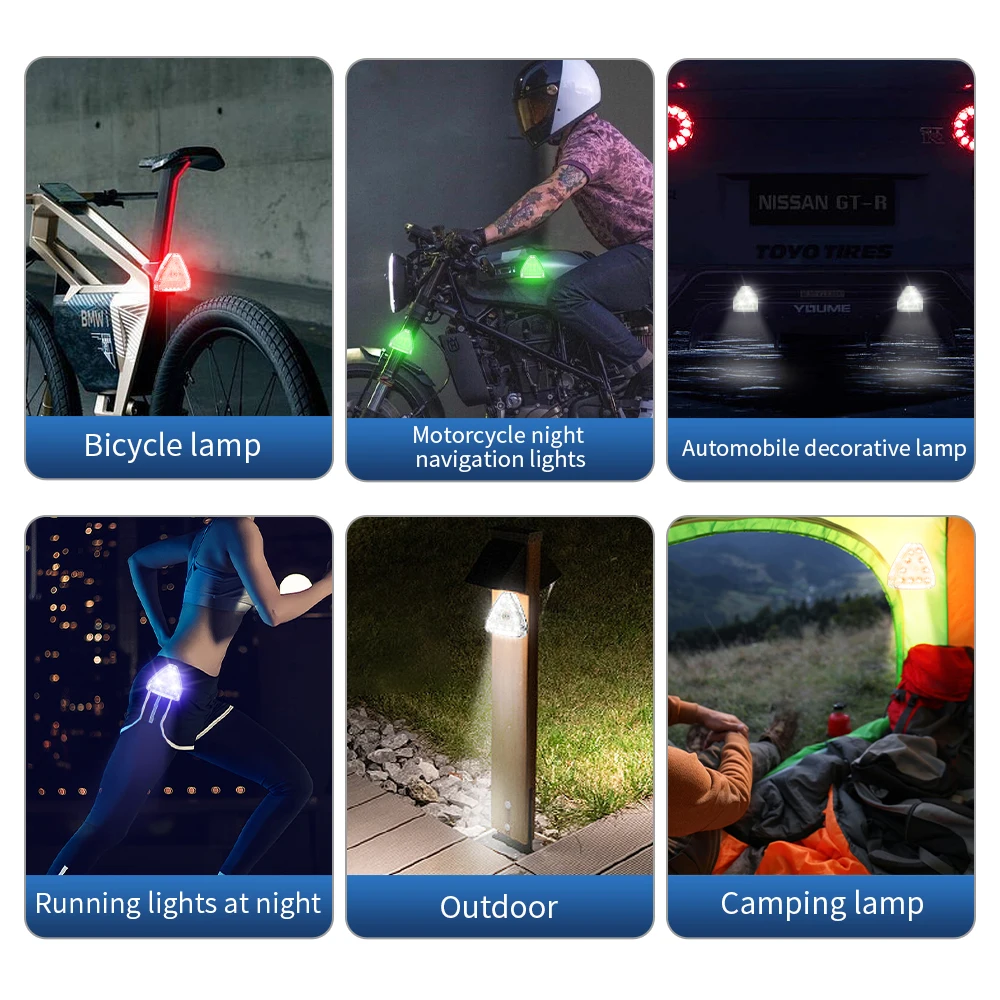 Night Signal Light USB Rechargeable Anti-Collision Strobe Lights Waterproof Wireless Remote Control for Drone Motorbike Bicycle