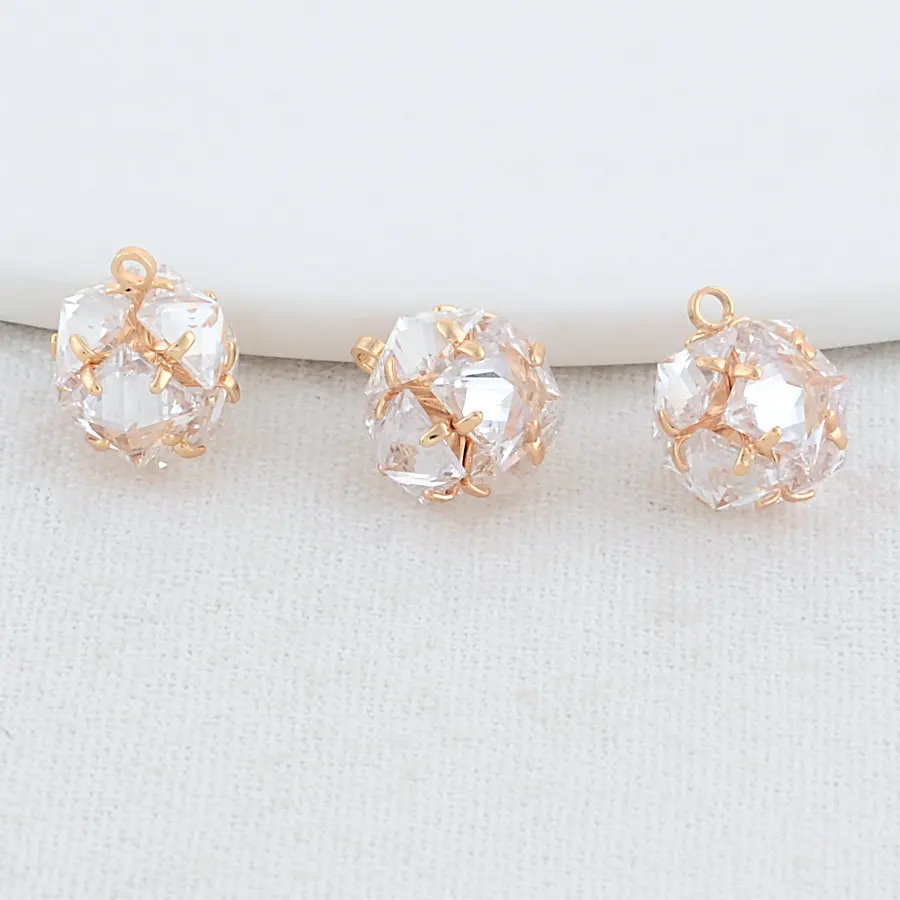 4PCS 10*11MM 14K Gold Color Brass Round Charms Pendants Necklace Earrings Jewelry Making Supplies Accessories