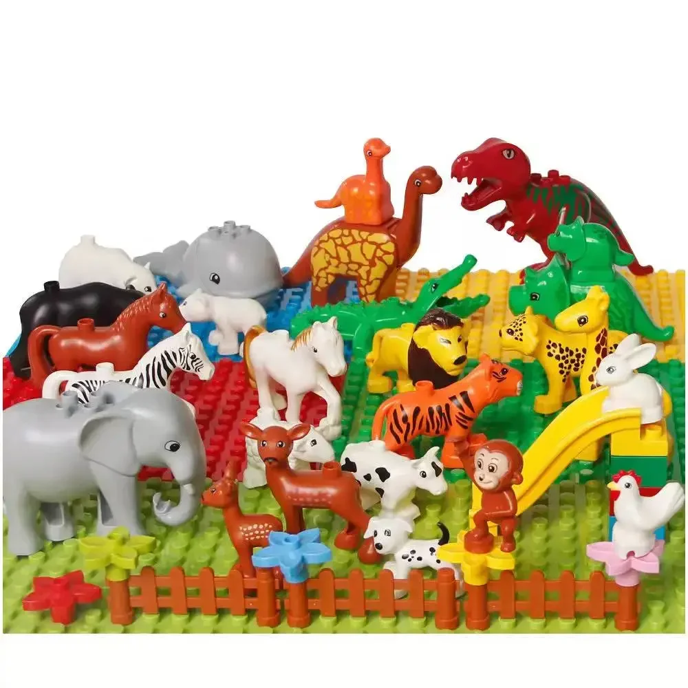 Big Size Building Blocks Forest Animals Lion Deer Panda Beast Enlightenment Toys Compatible Large Blocks Children Kids Gifts