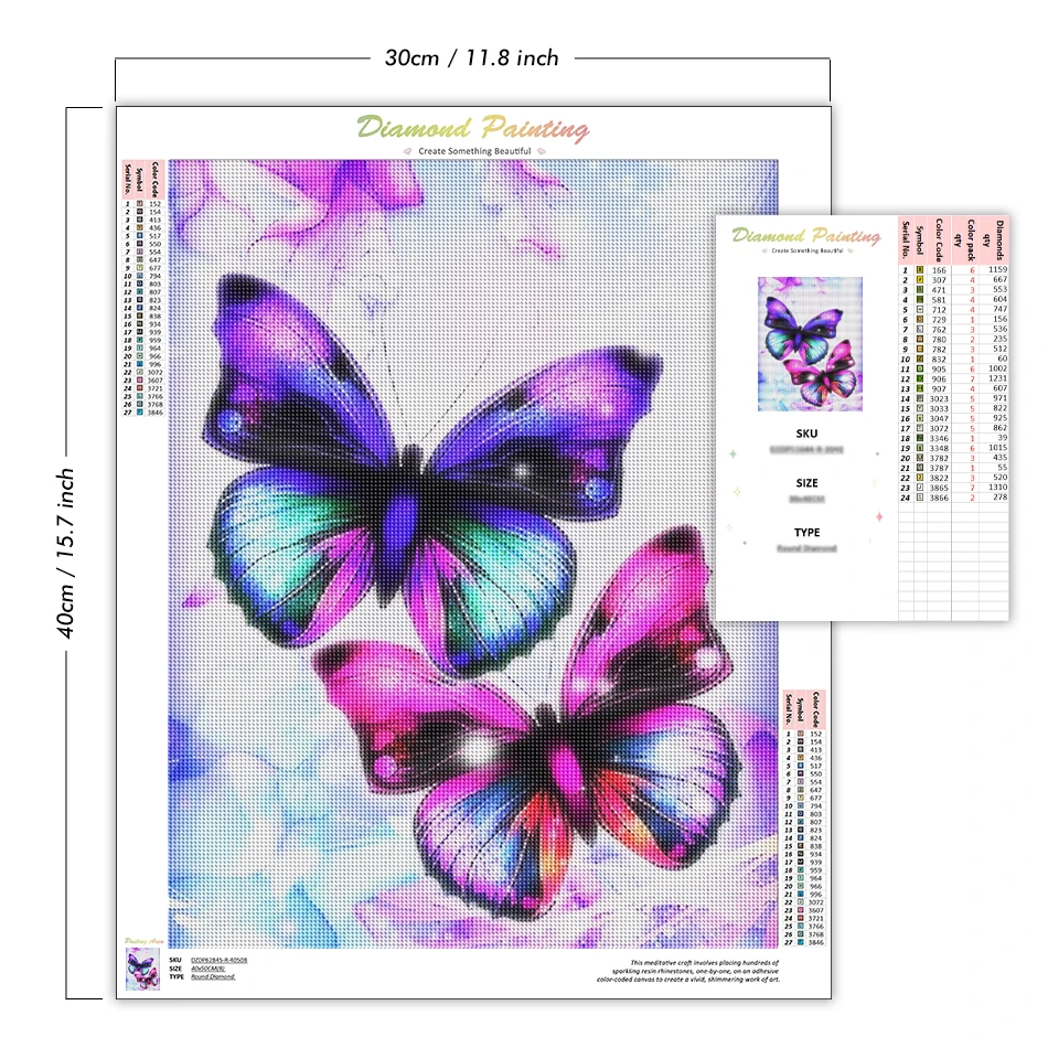 SDOYUNO Diamond Painting Special Diamonds Purple Butterfly Diamond Art Painting Kits Full Clearance Round Diamond Mosaic