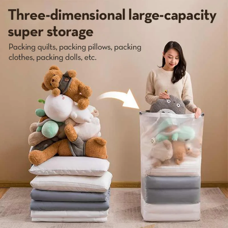 【 No need to extract air 】 Household Large Capacity 3-dimensional Storage Compression Bag Multi Functional Vacuum Storage Bag