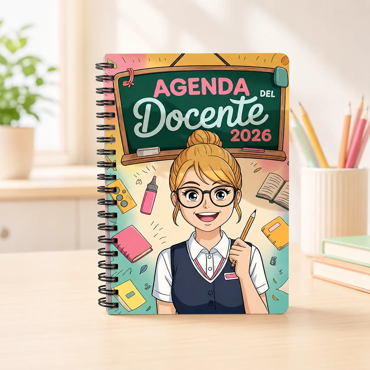 Planificador para Maestros 2026 en Español, Agenda Docente, Libro de Planificación de Lecciones, Cuaderno de Calendario Escolar para Maestros, Organizador de Clases