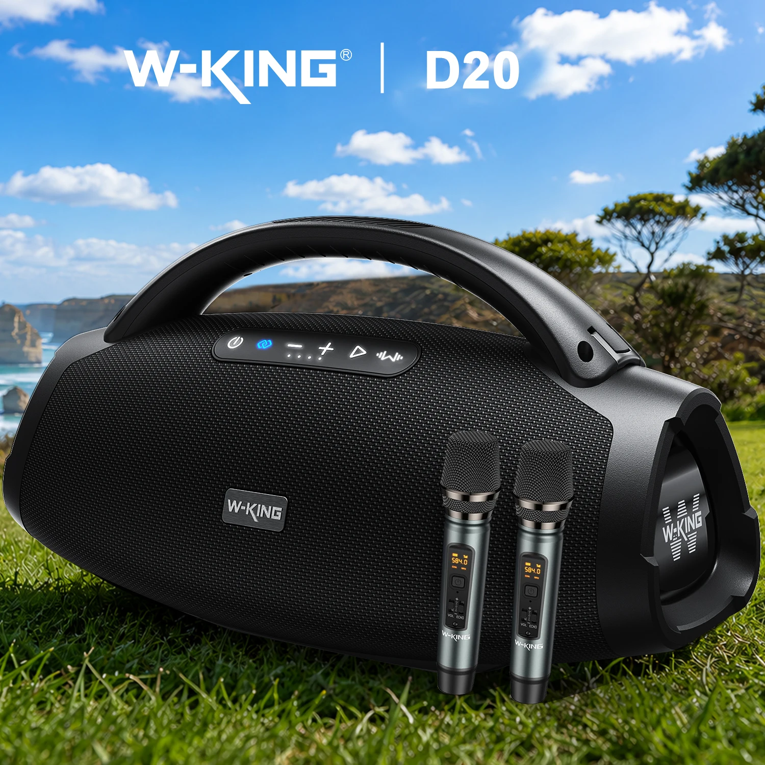 W-KING D20 Bluetooth Speaker 200W RMS 300W Peak Bluetooth 5.4 IP67 Waterproof Deep Bass Portable Party Speaker