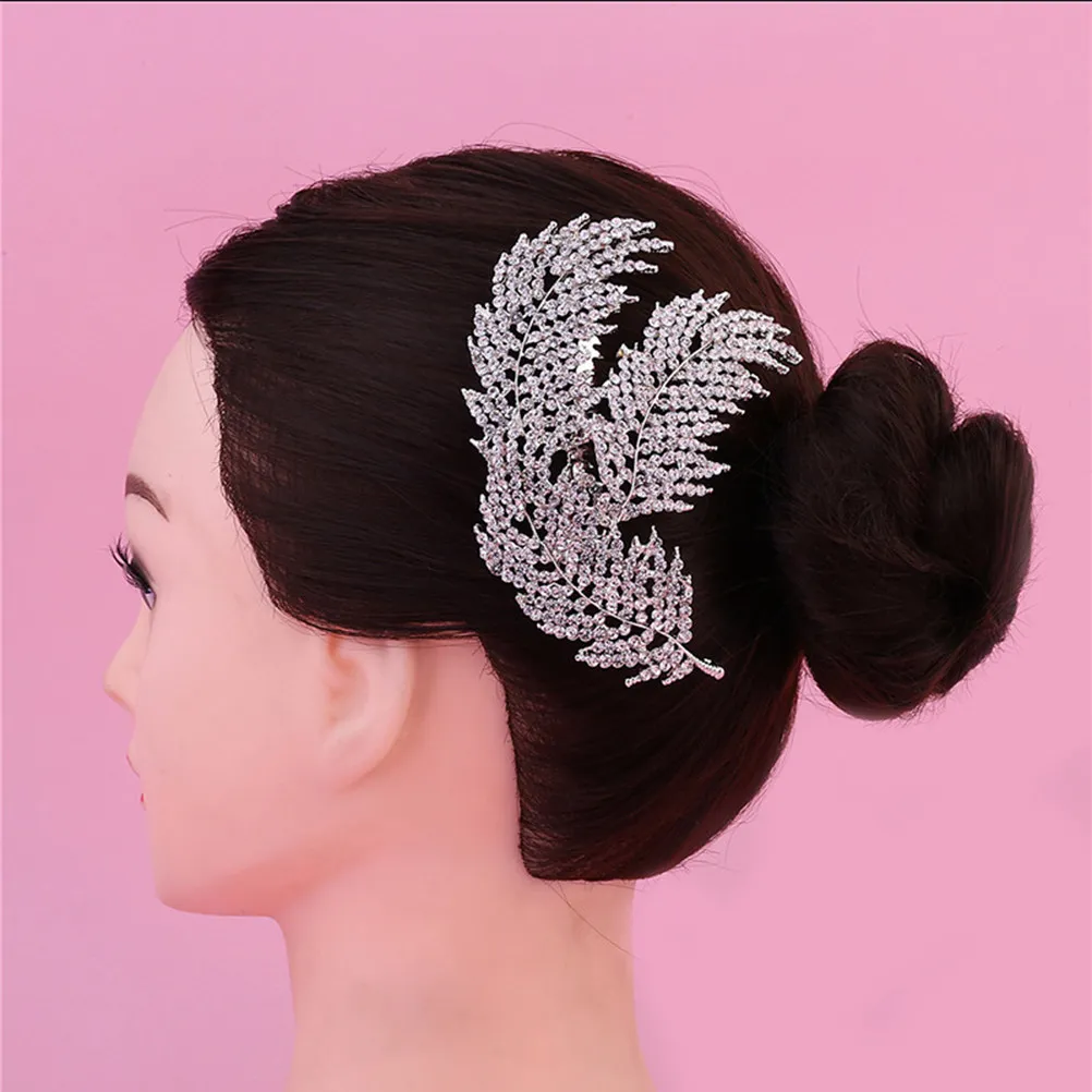 

Изысканный свадебный гребень для волос со стразами, в форме листа, элегантное украшение для головы, аксессуар для волос для женщин на свадьбу, выпускной, день рождения