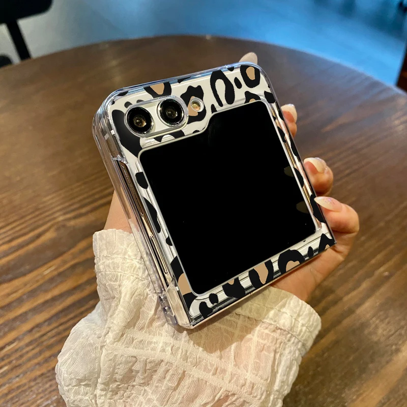 Für Samsung Galaxy Z Flip 8 7 FE 5 6 4 3 Leopardenmuster-Hülle Transparente Harte Luxus Stoßfeste Handyhülle Für Samsung Z Flip6 Flip7 – Detail 4