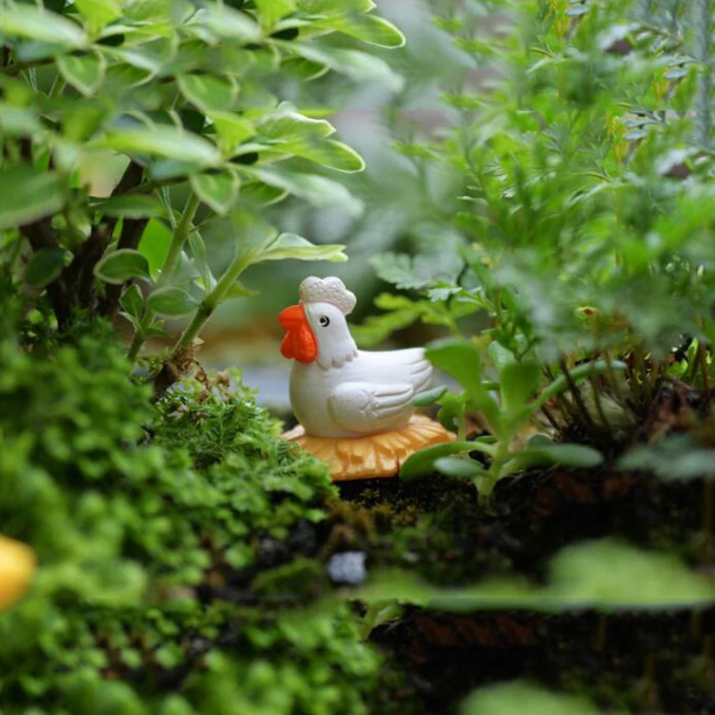 

12pcs Miniature Hen Accessories Adorable Chicken nament PVC Garden Decor Micro L Home Party Decorations Statue Sculpture