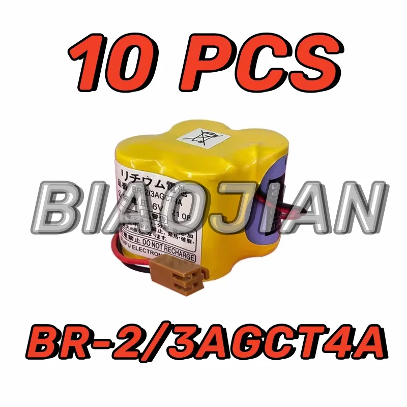

10 PACK Original NEW BR-2/3AGCT4A 6V 4400mAh Li-ion Battery With Brown Plug For CNC System Machine Tools For PANASONIC FANAC