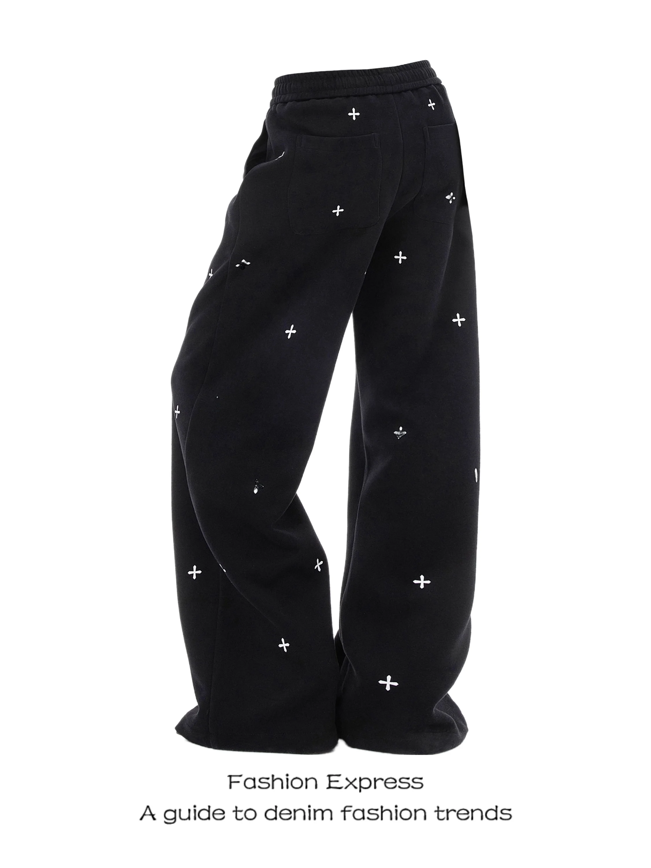 

Женские повседневные брюки Bla для осени и зимы, с американским принтом, простые, стильные, для модниц, прямые, широкие, спортивные брюки