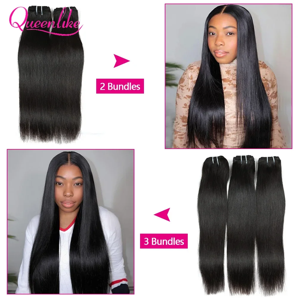 Queenlike 20 22 24 26 inch 15A Dubbelgetrokken Vietnamese Ruwe Steil Menselijk Haar Bundels Top Kwaliteit Bundels Human Hair Extensions