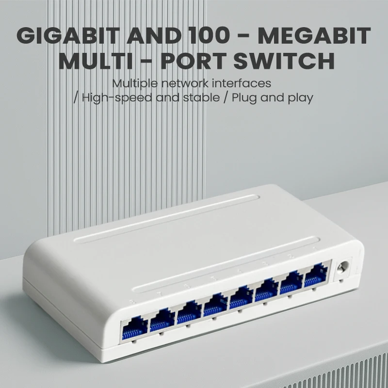 Switch rapido Ethernet 5 porte/8 porte 10/100/1000Mbps Switch dati multiporta RJ45 Rete Gigabit per ufficio e PC domestico a livello globale
