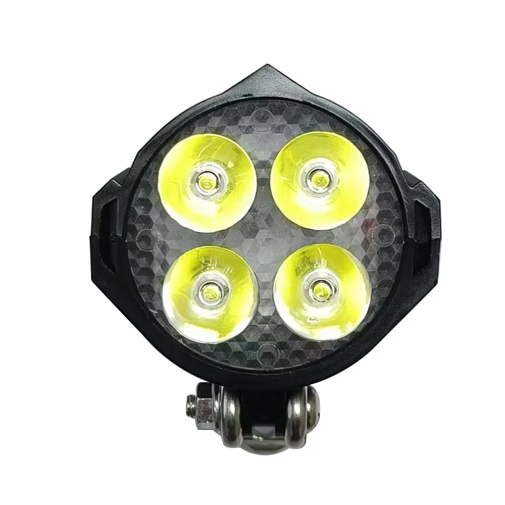 Bicycle LED Light 24V 36V 48V Headlight Accessories 3 Hole Female Connector 4 lamp Beads with Horn for Ebike MTB